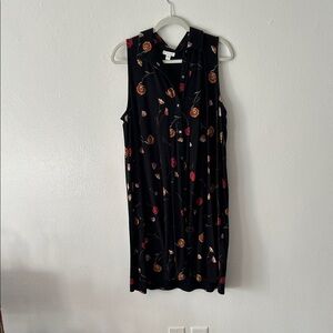J. Jill Black Midi Dress with Floral Print
